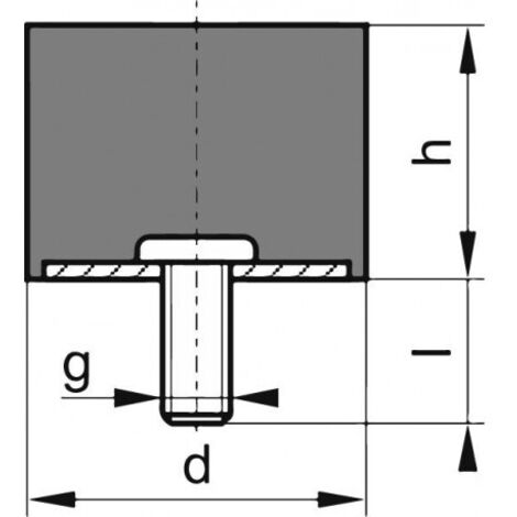 Silent bloc caoutchouc D100 x 40mm M16x41