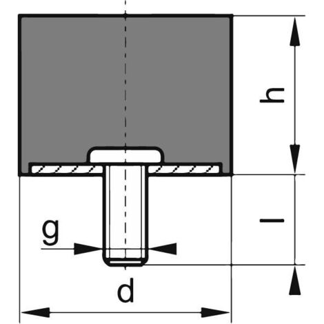 Silent bloc caoutchouc D6 x 7mm M3x6
