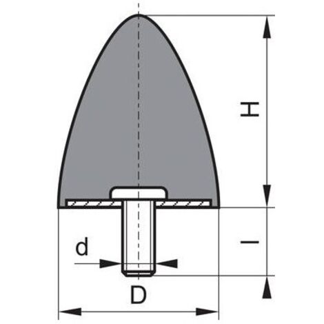 Silent bloc caoutchouc GP DP 15x15 M4x12