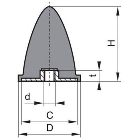 Silent bloc caoutchouc GP EP 95x83 M16