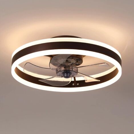 Silent Ceiling Fan with Light and Remote Control, 50cm Ceiling Fan, 6 Speeds and Reversible Wind, Dimmable LED, 3 Optional Color Temperatures