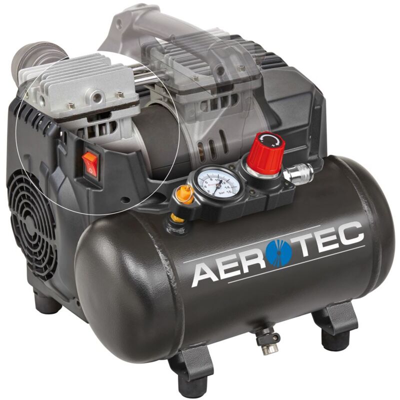 

Compresor de aire comprimido Mobil 6 L SUPERSIL 6 sin aceite | 8 bar - Aerotec
