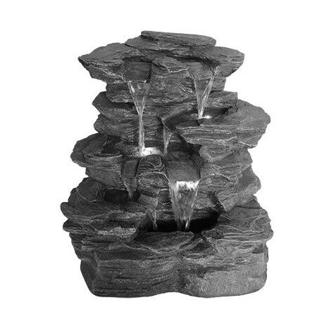 Silex Felsenbrunnen LED-Beleuchtung Gartenbrunnen Dekobrunnen Springbrunnen