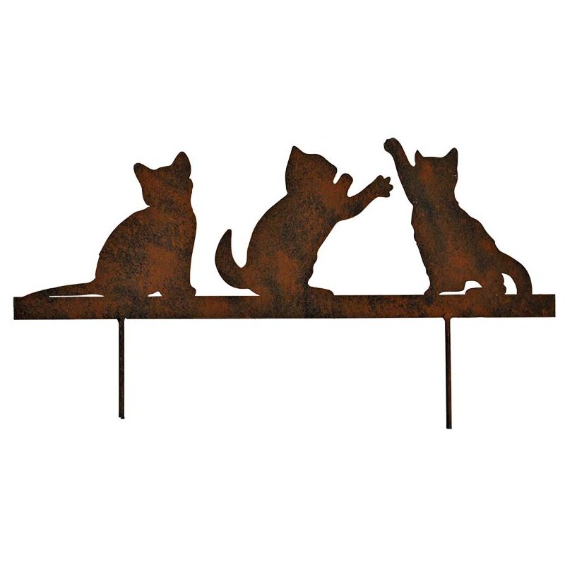 Silhouette 3 chatons en fer 25 x 18 cm