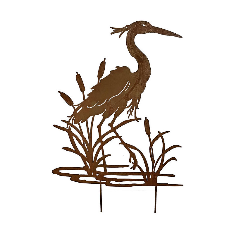 Silhouette déco jardin héron 75x1x112cm