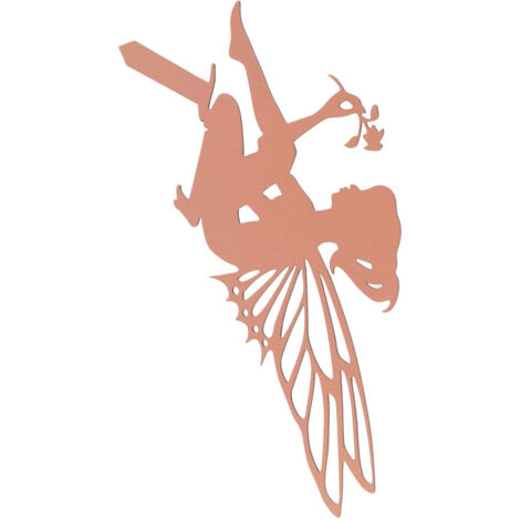 Silhouette de Fée Décorative Métal Piquets de Jardin Artisanaux Enluminés Dessins Ouverts pour Extérieur Matériel Résistant aux Intempéries Dimension Standard