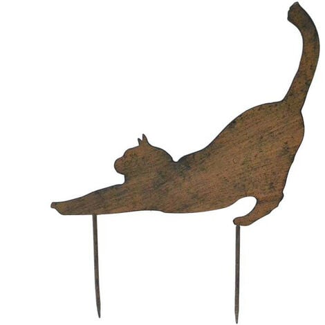 Silhouette déco jardin Chat 45x30cm