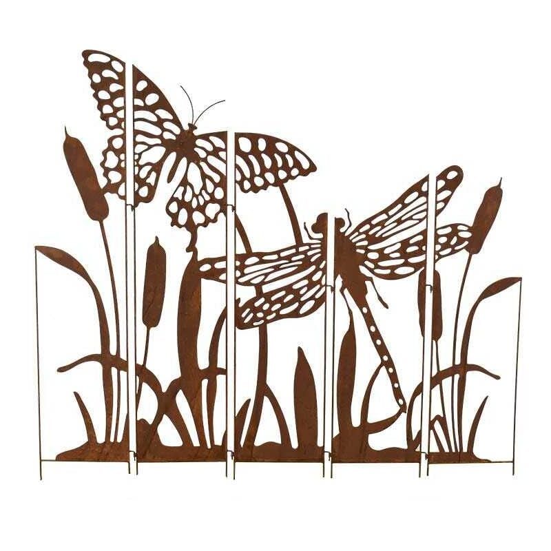 La Grande Prairie - Silhouette décorative papillon et libellule 138 x 1 x 135 cm