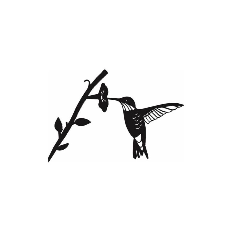 Silhouette d'oiseau en métal - Noir en Fer forgé Oiseau Silhouette Oiseaux sur la Branche, Colibri Wall Art déco pour la Maison Jardin Cour Patio