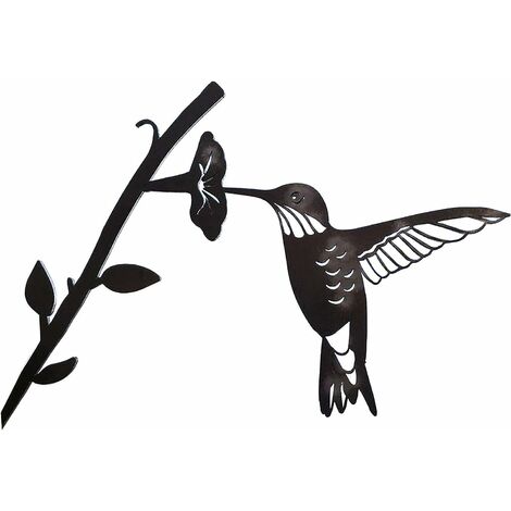 Silhouette en Acier d'oiseau en métal, décoration d'oiseaux de Branche en Acier, Art de la Figure en métal, décor d'art d'arbre, pour Les décorations extérieures de Patio de Jardin (A)
