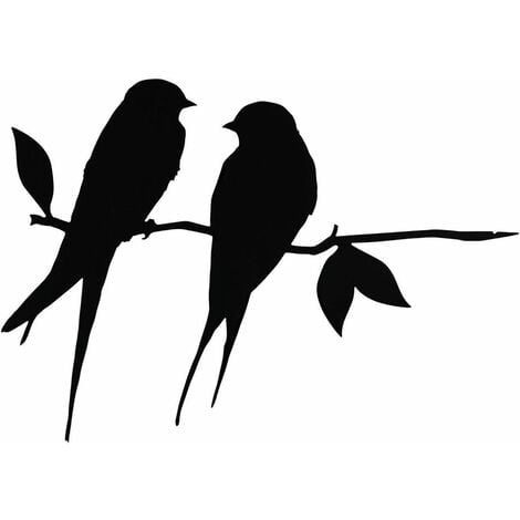 Silhouette en Acier d'oiseau en métal, décoration d'oiseaux de Branche en Acier, Art de la Figure en métal, décor d'art d'arbre, pour Les décorations extérieures de Patio de Jardin (B)