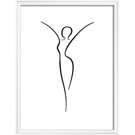 Silhouette Holzrahmen, 30x40 cm, WEISS