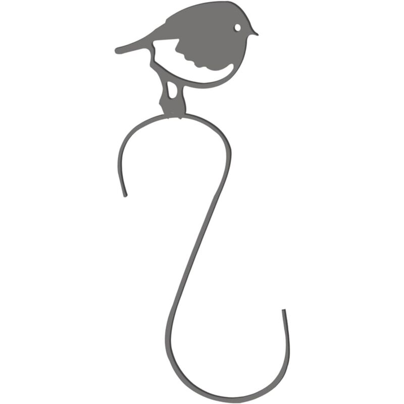 Image of Alovez - Silhouette Hook Uccello Decorazione da giardino in metallo a forma di s Gancio Decorazione da giardino Patio Prato Giardino Ganci da parete