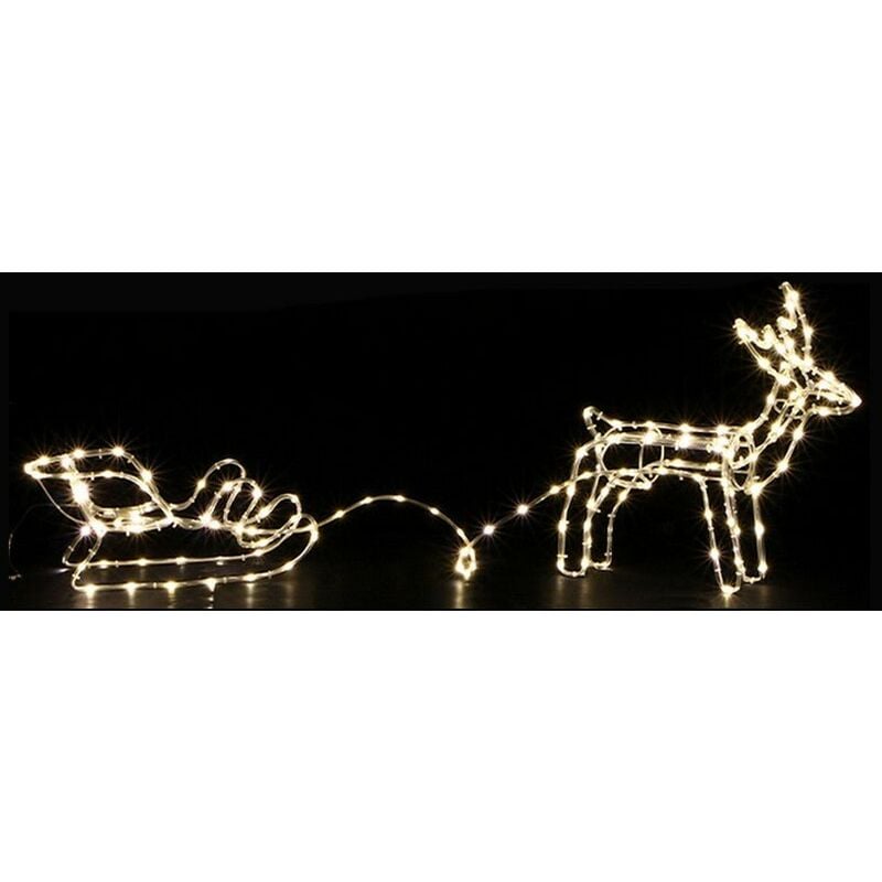 Silhouette Néon led lumineuse renne et son traineau IP44 300LED Silumen