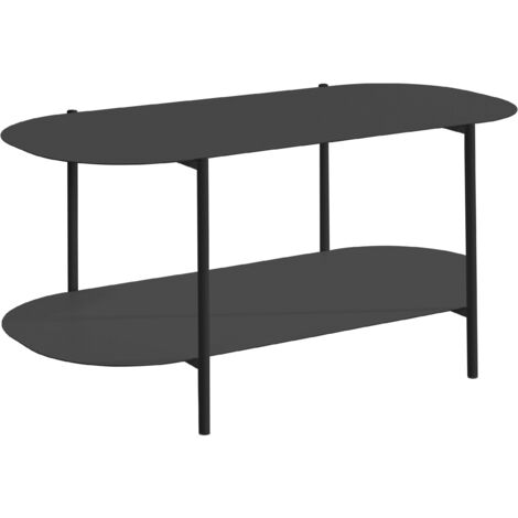 Siliam-Table basse avec 1 étagère en métal noir