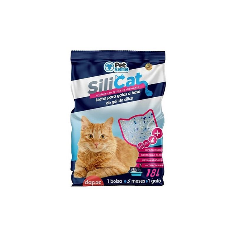 

Gel de Sílice para Gatos Alternativa a Arena Absorbente Natural 100% Económico Seguro para el Gato y el Ambiente - 18 L - Silicat