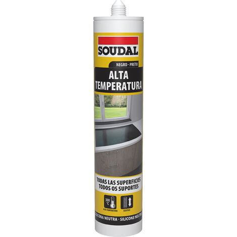 Silicona alta temperatura 290 ml negro soudal