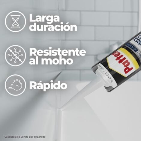 Silicona Máxima Resistencia Al Moho Secado1Hora Blanco 280ml Pattex