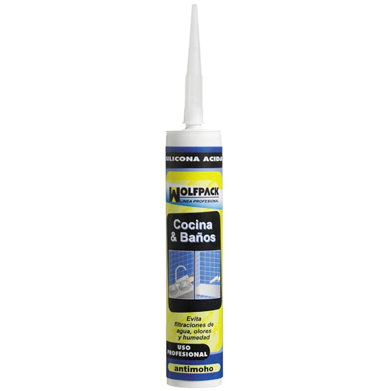

Silicona Acido Cocina/bano Blanca 280 ml. - Wolfpack
