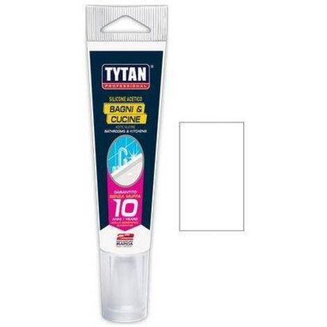 SILICONE ACETICO BAGNI E CUCINE IN TUBETTO TYTAN • BIANCO RAPIDO ML  60