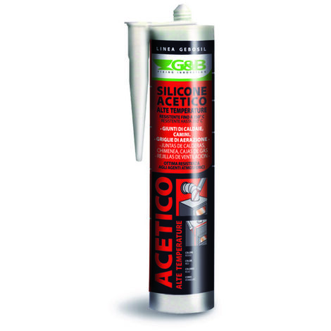 SILICONE ACETICO RESISTENTE ALTE TEMPERATURE G&B 310 ml COLORE ROSSO USO PRO - 6 pezzi