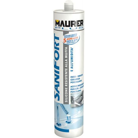 SILICONE ACETICO SANIFORT MAURER PLUS 300ML TRASPARENTE ANTIMUFFA