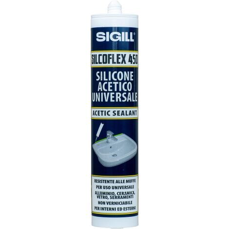 Silicone acétique transparent 280 ml – Résistant à la moisissure et détergents – Adhérence sur verre, bois, aluminium, sanitaires