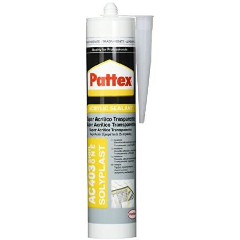 Silicone acrilico Pattex ac 403 trasparente per legno e vetro 300 ml