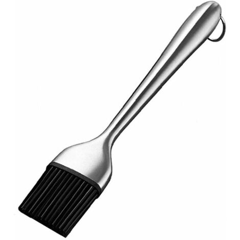 Silicone Badigeonner Grill Huile Sauce Brosse À Manche en Acier Inoxydable Pinceau À Pâtisserie Pain Beurre Brosse Accessoires De Cuisine 19.8*4.1cm Fontainebleau
