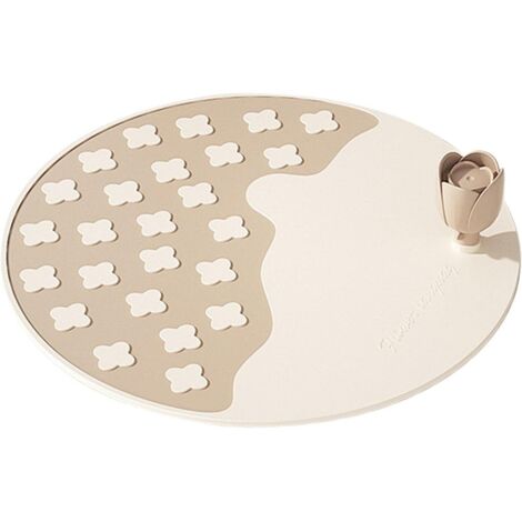 Silicone Bath Plug  Tulip Handle Smell Proof Shower Drain Cover, Silicone Deodorizing Drain Pad, Sewer Mat for Kitchen, Bathroom and Laundry Room