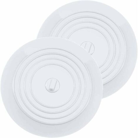 Silicone Bathtub Plug, Kitchen Sink Stopper, 6" Diameter, for Kitchens, Bathrooms and Laundry Rooms, Drain Stopper (2 Pack, White)