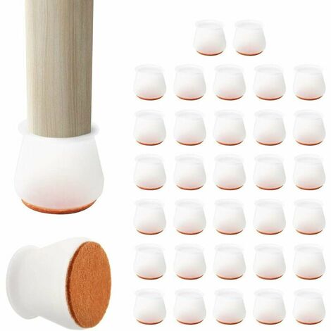 Silicone chair leg floor protection caps, chair leg caps with felt cushion furniture, floor protectors to prevent scratches and noise (32 pcs)