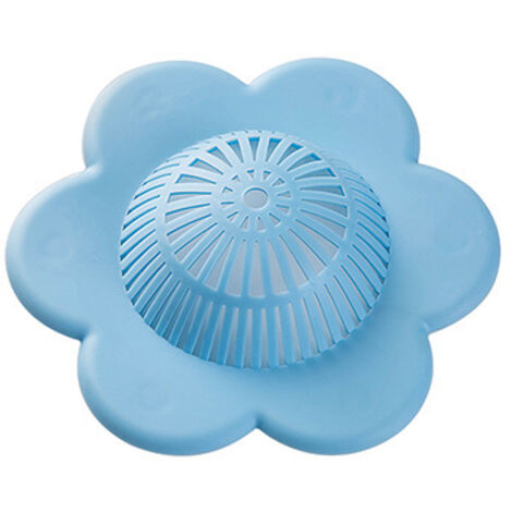 Silicone Cheveux Bouchon Douche, Baignoire Et Douche Drain Protecteurs Avec Ventouses Costume Pour Salle De Bains Baignoire（bleu）