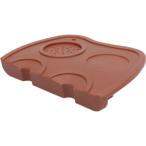 Silicone Coffee Tamper Pad Anti Slip Soft Tamper Mat Heat Resistant Corner Tamping Mat for HomeBrown