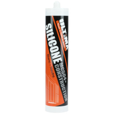 SILICONE CONSTRUCTION BLANC 300 ML MC504 - ULTIMA - 16021 ULTIMA VISSER FIXER COLLER