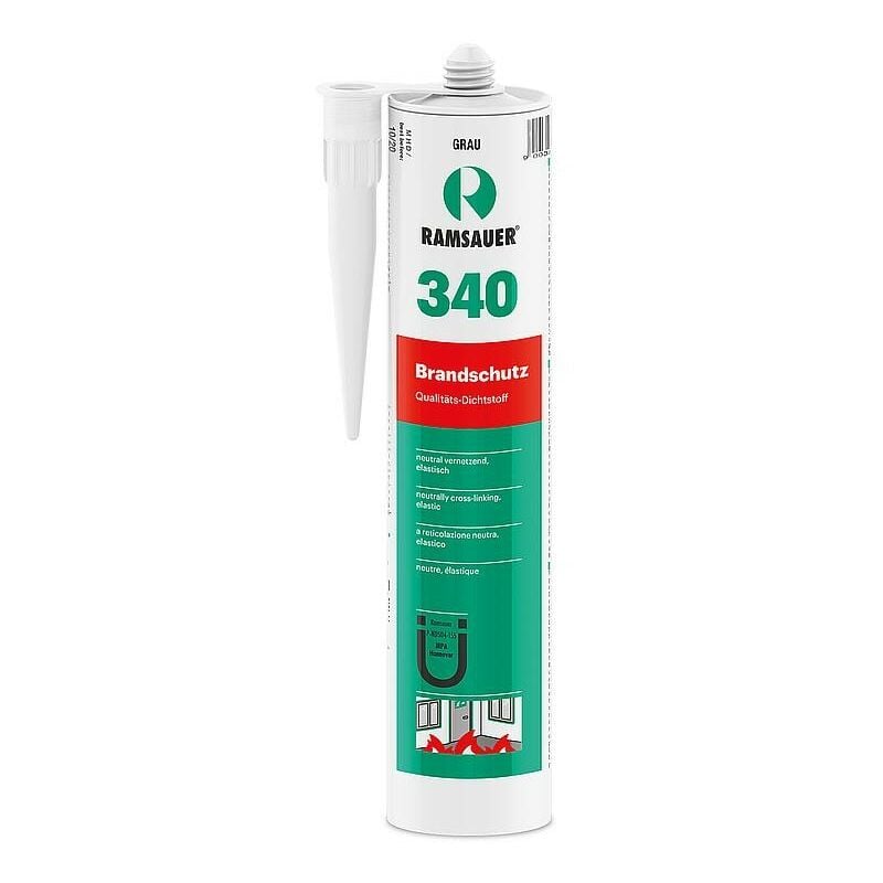 Ramsauer ® - Silicone de protection incendies 340 résistant a la chaleur - 310 ml transparent