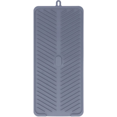 Silicone Dish Drying Mat Food Grade Silicone High Temperature Resistance Grey Dish Drainer Pad for Kitchen