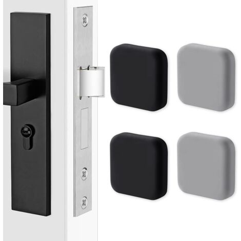 silicone door handles, square wall protectors. Silent wall guard for handles, buffer door stopper (black x2, gray x2)
