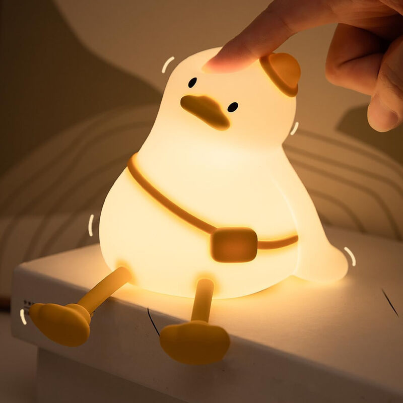 Silicone Duck Night Light – Portable LED Lamp With Touch Control, Automatic Timer, and Soft Light for Children