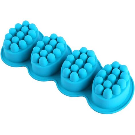 Silicone Gateau Moule Handmake Moule à Savon en Silicone 3D à 4 Cavités Moule à Gateau en Silicone à la Main Faisant des Moules de Fabrication de Savon de Bougie Moule à Savon Ovale,