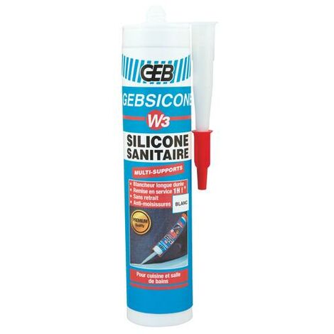 Silicone Gebsicone W2 sanitaire et matériaux synthétiques 310ml blanc GEB