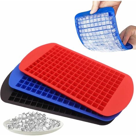 2-Pack 74 Small Mini Ice Cubes Food Grade Silica Gel Frozen Cube Trays with  Lids