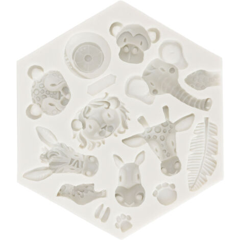 Silicone Mold Cute Animal Shape Easy Demoulding Flexible Soft Baking Mold for DIY Cake Fondant Chocolate 951 Grey