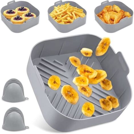 Silicone Moule Air Fryer Accessoires,Réutilisable Friteuse Air Chaud,20Cm Panier Friteuse En Silicone,Pliable Moule Air Fryer[H1393]