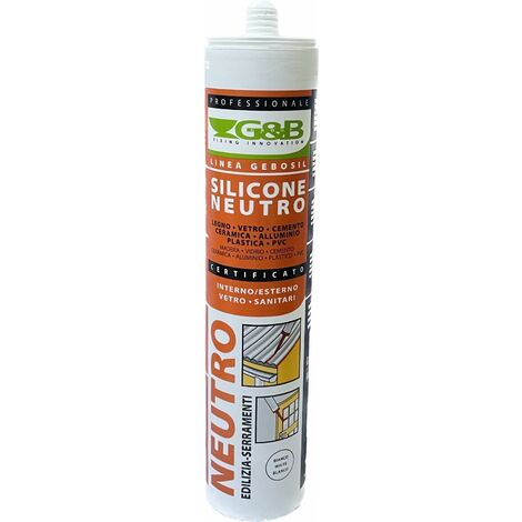 SILICONE NEUTRO EDILIZIA E SERRAMENTI 310 ml COLORE BIANCO DA 3 A 24 PEZZI G&B 6 PEZZI