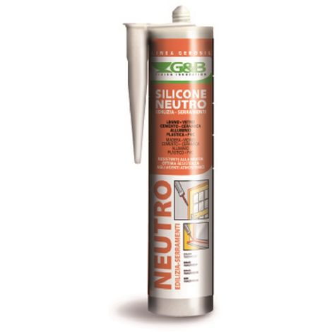 SILICONE NEUTRO EDILIZIA E SERRAMENTI G&B FISSAGGI 310ml COLORE AVORIO SILN 16 - 12 pezzi