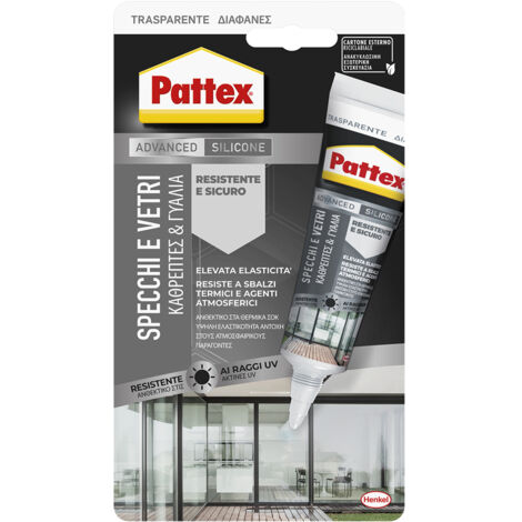 SILICONE NEUTRO 'PATTEX VETRI' trasparente - ml 50  - PATTEX