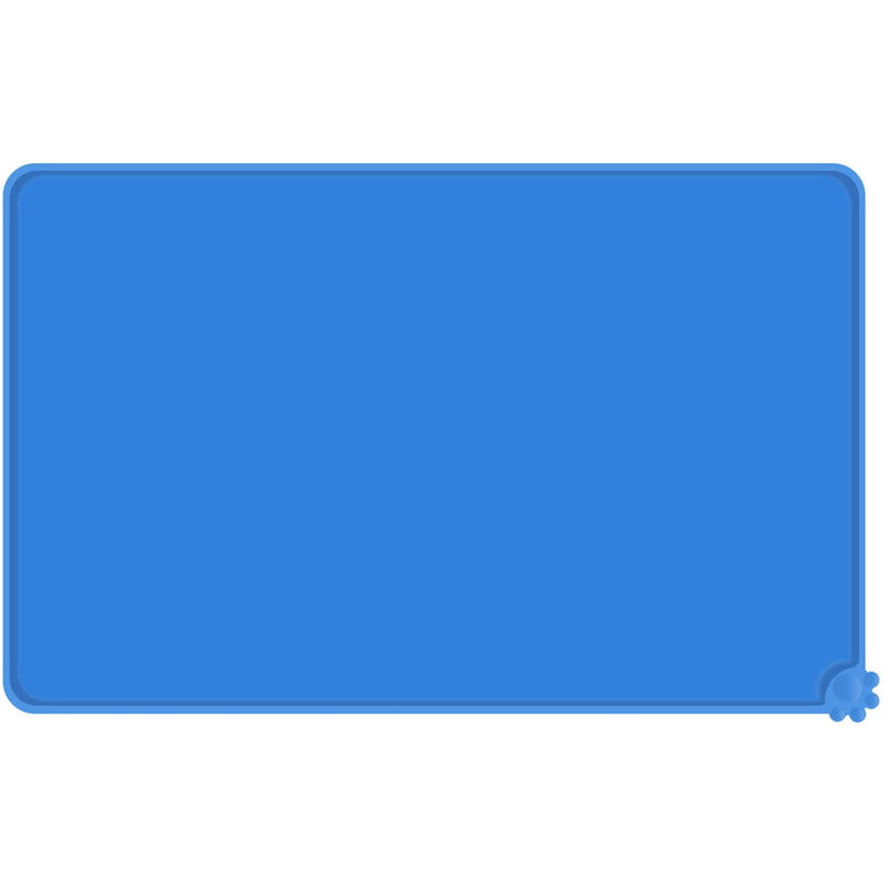 Silicone Pet Alimentation Mat Facile A Nettoyer Etanche Napperon Plateau Tapis A Chien D'Arret, Bleu