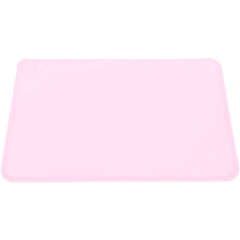 Silicone Pet Feeding Mat Spill Proof Anti Slip Washable Cute Look Cat Dog Food Water Bowl Mat for Indoor Pink