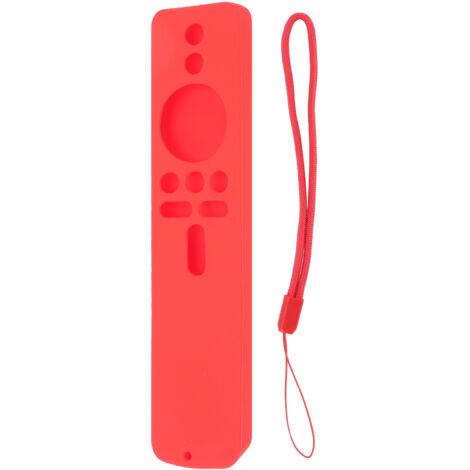 Silicone Protective Cover for Xiaomi TV Stick 4K Anti Slip Remote Control Case with Lanyard Red